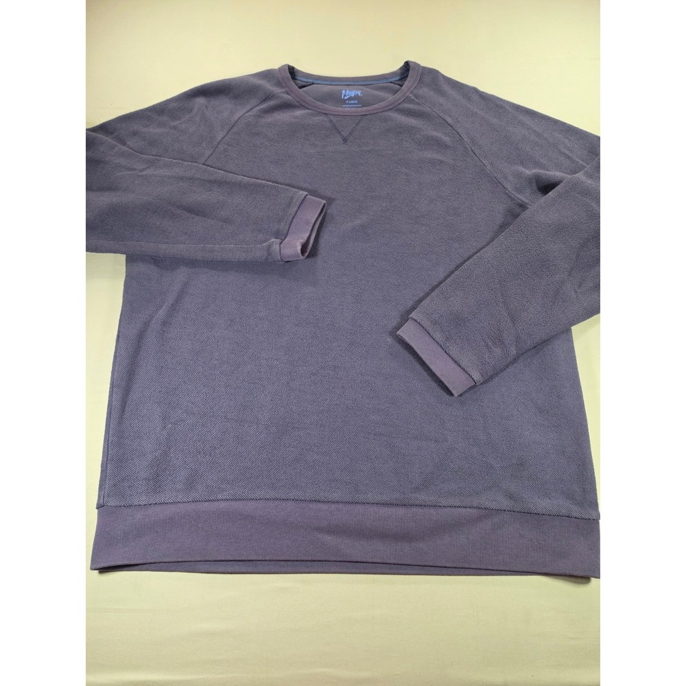 Mugsy Mens Washed Purple Crew Sweatshirt XL Cotton Raglan Pullover SS1BL